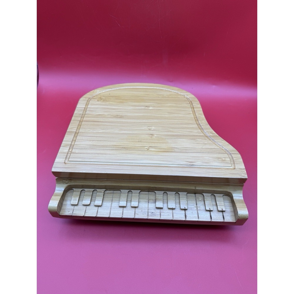 Piano Cheese Board & Knife Set, Novelty Charcuterie Board Set w Stainless Steel